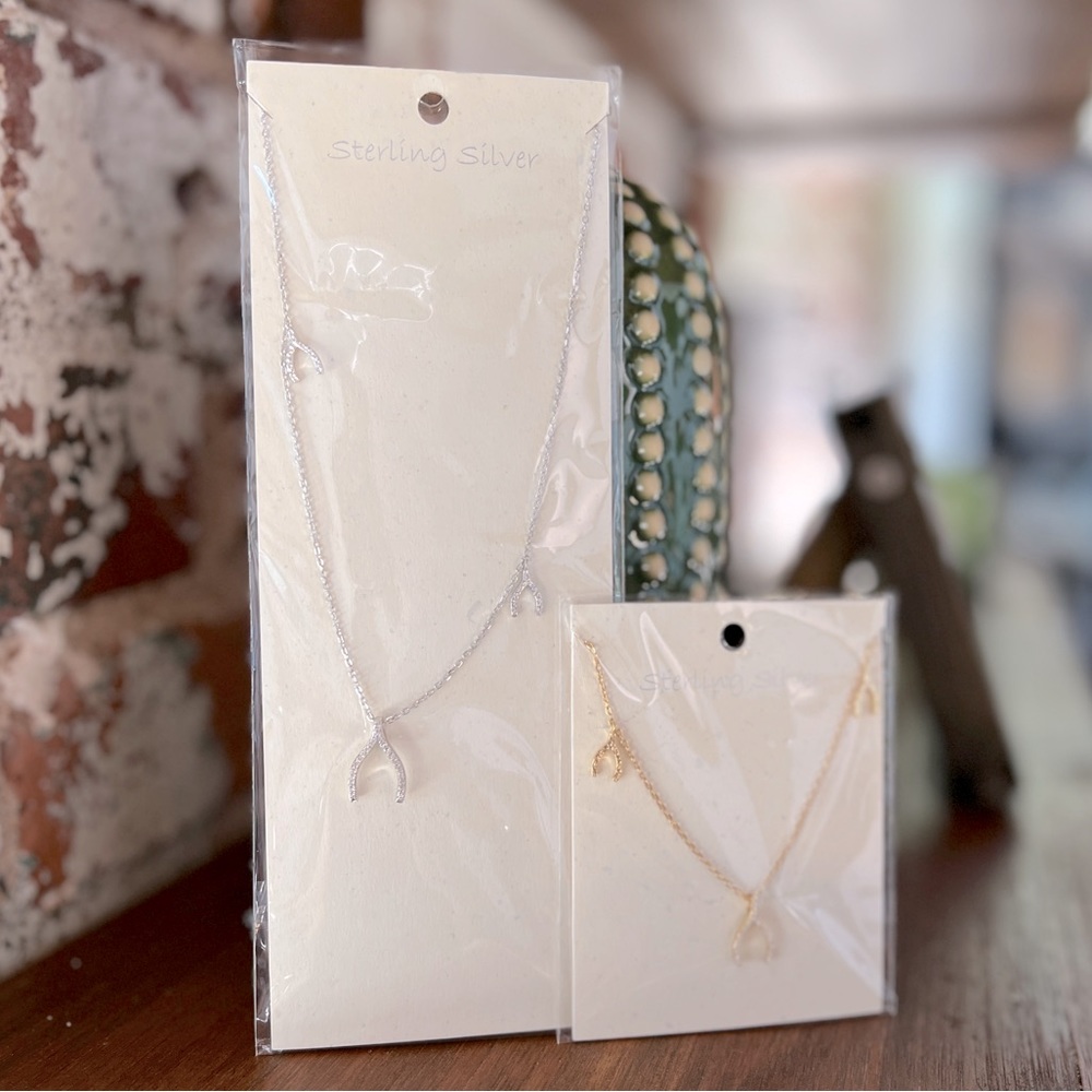 Dainty Wishbone Charm Necklace